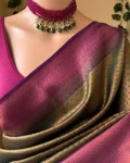TRENDING LICHI SILK BANARASI WEAVING WORK SAREE WITH UNSTITCHED BLOUSE FESTIVE WEAR WHOLESALE PRICE ETHNIC GARMENT (1)