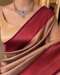 TRENDING LICHI SILK BANARASI WEAVING WORK SAREE WITH UNSTITCHED BLOUSE FESTIVE WEAR WHOLESALE PRICE ETHNIC GARMENT (6)