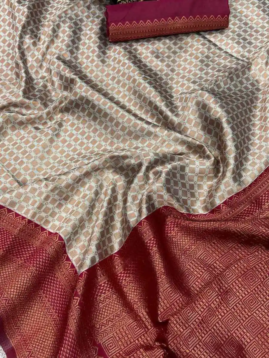TRENDING LICHI SILK BANARASI WEAVING WORK SAREE WITH UNSTITCHED BLOUSE FESTIVE WEAR WHOLESALE PRICE ETHNIC GARMENT (7)