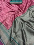 TRENDING LICHI SILK BANARASI WEAVING WORK SAREE WITH UNSTITCHED BLOUSE FESTIVE WEAR WHOLESALE PRICE ETHNIC GARMENT (12)