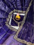 DESIGNER JIMMY CHOO SEQUENCE ZARI WORK AARCO BORDER WORK SAREE WITH UNSTITCHED BLOUSE PURPLE
