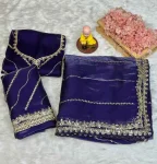 1DESIGNER JIMMY CHOO SEQUENCE ZARI WORK AARCO BORDER WORK SAREE WITH UNSTITCHED BLOUSE WEDDING WEAR WHOLESALE PRICE ETHNIC GARMENT (12)