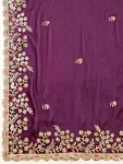 1DESIGNER RANGOLI SILK EMBROIDERY SEQUANCE WITH CUTWORK BORDER WORK SAREE WITH UNSTITCHED BLOUSE WEDDING WEAR WHOLESALE PRICE ETHNIC GARMENT (7)