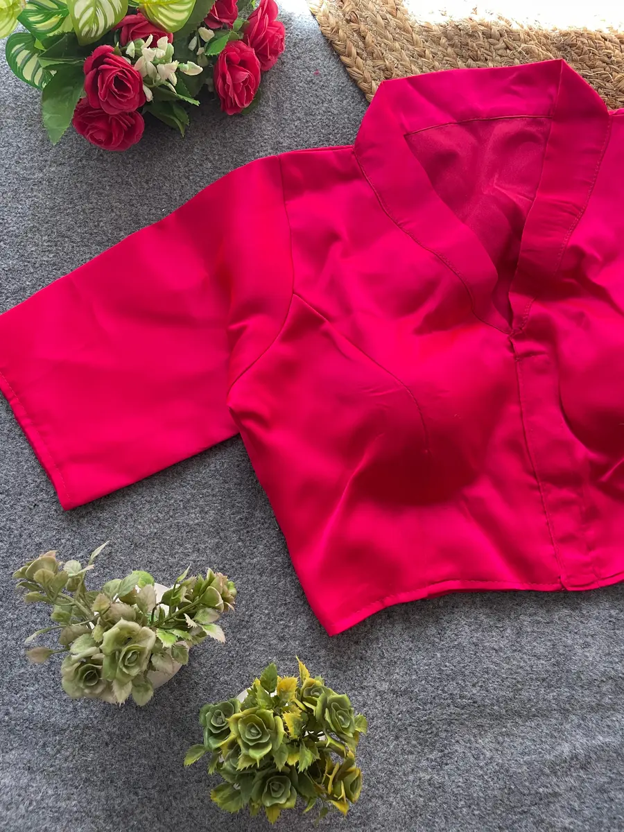 1FANCY MALAI SATIN PLAIN STITCHED BLOUSE PARTY WEAR WHOLESALE PRICE ETHNIC GARMENT (6)