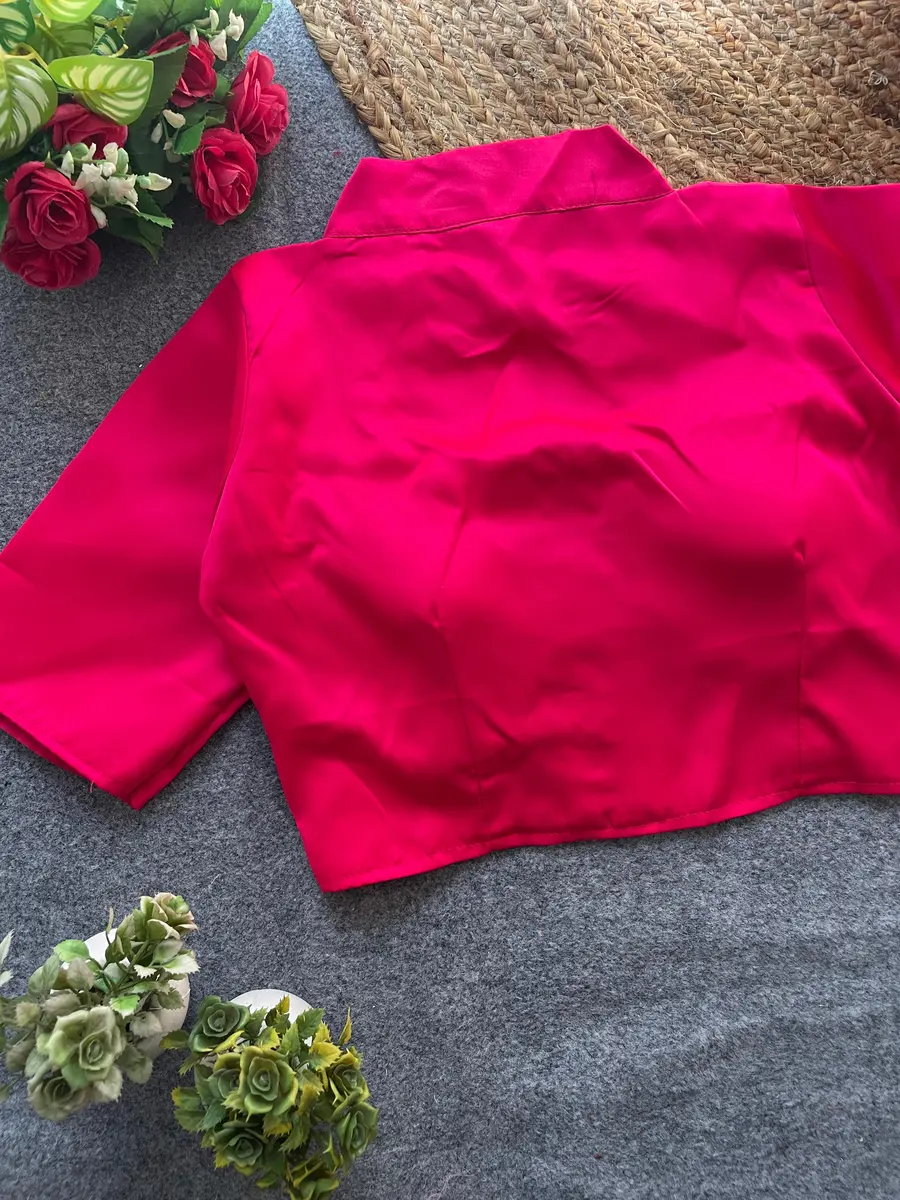 1FANCY MALAI SATIN PLAIN STITCHED BLOUSE PARTY WEAR WHOLESALE PRICE ETHNIC GARMENT (8)