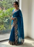 1MODERN FENDY CHIFFON EMBROIDERY CUTWORK WORK AARC BORDER WORK SAREE WITH UNSTITCHED BLOUSE WEDDING WEAR WHOLESALE PRICE ETHNIC GARMENT (18)