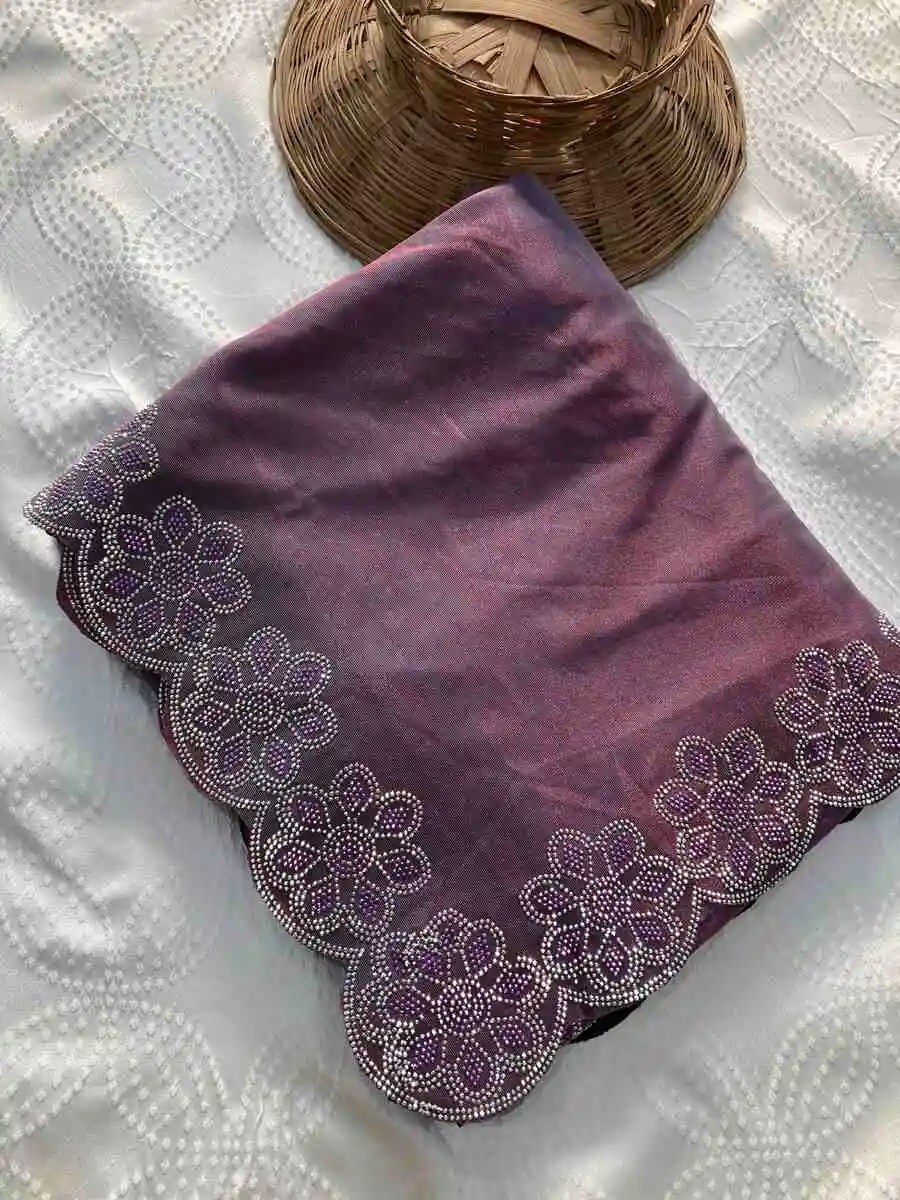 1MODERN FENDY SOFT NET SWAROVSKI WITH CUT WORK SAREE WITH UNSTITCHED BLOUSE FESTIVE WEAR WHOLESALE PRICE ETHNIC GARMENT (13)