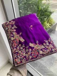 1MODERN JIMMY CHOO EMBROIDERY SEQUANCE WITH CUTWORK BORDER WORK SAREE WITH UNSTITCHED BLOUSE PARTY WEAR WHOLESALE PRICE ETHNIC GARMENT (4)