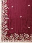 1MODERN RANGOLI SILK EMBROIDERY SEQUANCE WITH CUTWORK BORDER WORK SAREE WITH UNSTITCHED BLOUSE WEDDING WEAR WHOLESALE PRICE ETHNIC GARMENT (11)