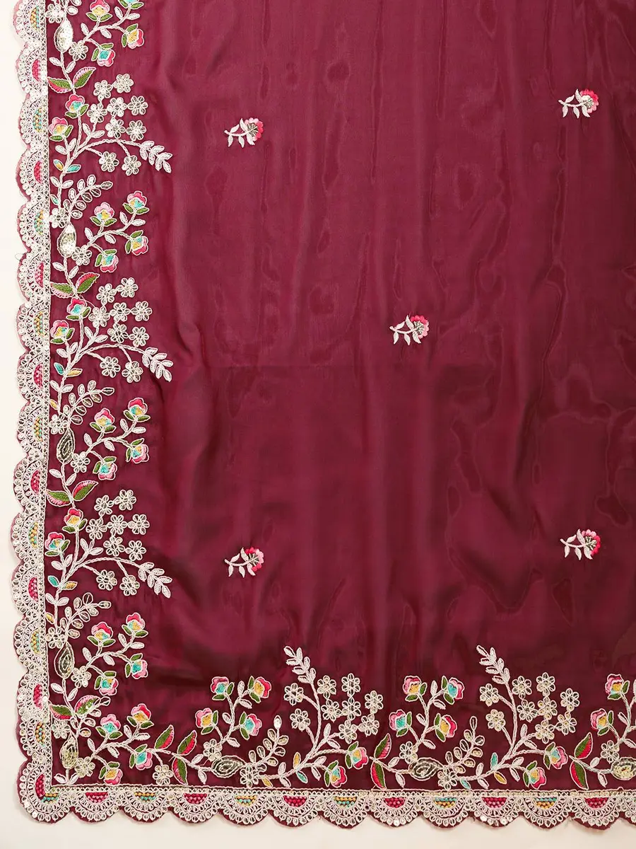 1MODERN RANGOLI SILK EMBROIDERY SEQUANCE WITH CUTWORK BORDER WORK SAREE WITH UNSTITCHED BLOUSE WEDDING WEAR WHOLESALE PRICE ETHNIC GARMENT (13)