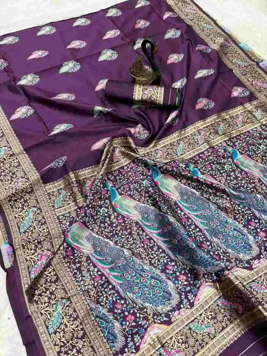 3DESIGNER BANARASI SILK 3D WEAVING MINA WITH ZARI WEAVING RICH PALLU AND BORDER WORK SAREE WITH UNSTITCHED BLOUSE FESTIVE WEAR WHOLESALE PRICE ETHNIC GARMENT (10).jpg