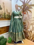 3DESIGNER GOLD CRUSH EMBROIDERY WORK LEHENGA CHOLI WITH DUPATTA WEDDING WEAR WHOLESALE PRICE ETHNIC GARMENT (23)