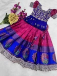 3DESIGNER SILK WEAVING WORK WITH BORDER ZARI WEAVING AND EMBROIDERY CUTWORK LACE WORK KID’S TOP AND LEHENGA FESTIVE WEAR WHOLESALE PRICE ETHNIC GARMENT (11).jpg.webp