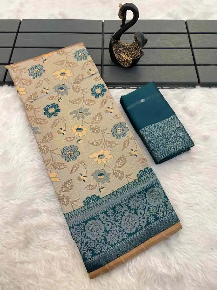 4ATTRACTIVE TISSUE KANCHI COPPER ZARI WEAVING WORK SAREE WITH UNSTITCHED BLOUSE FESTIVE WEAR WHOLESALE PRICE ETHNIC GARMENT (12)