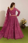 4DESIGNER NET EMBROIDERY WORK LEHENGA CHOLI WITH DUPATTA RECEPTION WEAR WHOLESALE PRICE ETHNIC GARMENT (3)