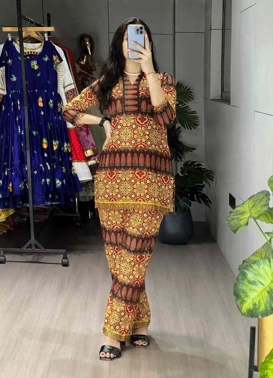 4NEW ARRIVAL RAYON PRINTED CO-ORD SET DAILY WEAR WHOLESALE PRICE ETHNIC GARMENT (18)