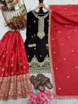 DESIGNER CHINON SILK EMBROIDERY SEQUENCE WORK TOP PALAZZO WITH DUPATTA FESTIVE WEAR WHOLESALE PRICE ETHNIC GARMENT (8)