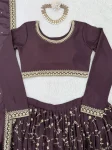 DESIGNER CHINON SILK THREAD WITH SEQUENCE WORK LEHENGA CHOLI WITH DUPATTA WEDDING WEAR WHOLESALE PRICE ETHNIC GARMENT (2)