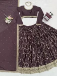 DESIGNER CHINON SILK THREAD WITH SEQUENCE WORK LEHENGA CHOLI WITH DUPATTA WEDDING WEAR WHOLESALE PRICE ETHNIC GARMENT (2)
