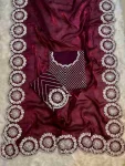 DESIGNER FENDY SATIN DORI THREAD AND SEQUENCE EMBROIDERY WORK WITH CUT WORK BORDER SAREE WITH UNSTITCHED BLOUSE MAROON