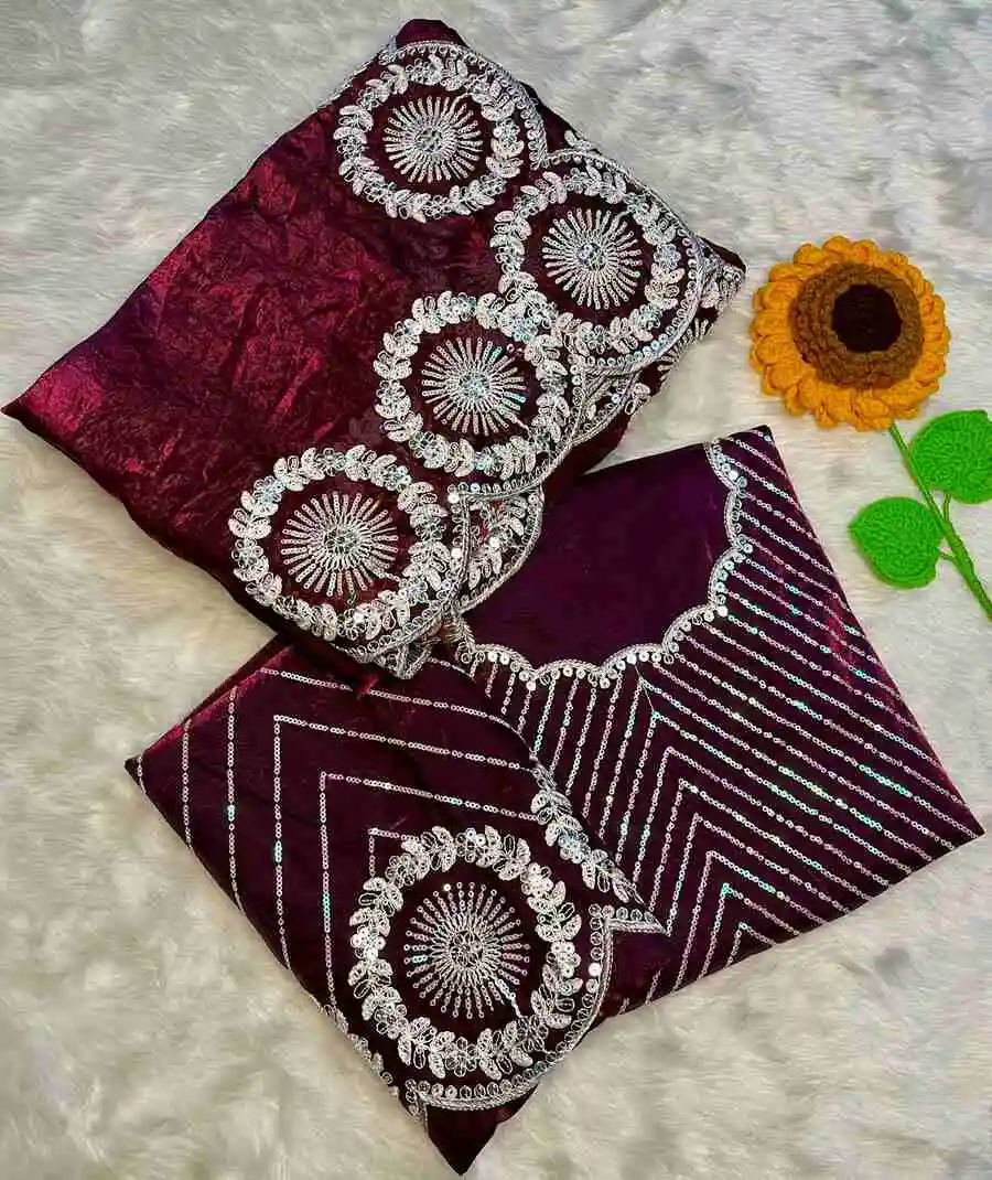 DESIGNER FENDY SATIN DORI THREAD AND SEQUENCE EMBROIDERY WORK WITH CUT WORK BORDER SAREE WITH UNSTITCHED BLOUSE WEDDING WEAR WHOLESALE PRICE ETHNIC GARMENT.jpg (5).jpg.webp