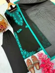 DESIGNER GEORGETTE EMBROIDERY WORK TOP PALAZZO WITH DUPATTA CASUAL WEAR WHOLESALE PRICE ETHNIC GARMENT (10)