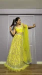 DESIGNER GEORGETTE ZARI & FOIL PAPER WORK + NET RUFFLE BORDER WORK LEHENGQA CHOLI WITH DUPATTA RECEPTION WEAR WHOLESALE PRICE ETHNIC GARMENT (6)