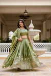 DESIGNER GOLD CRUSH EMBROIDERY WORK LEHENGA CHOLI WITH DUPATTA WEDDING WEAR WHOLESALE PRICE ETHNIC GARMENT (6)