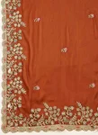 DESIGNER RANGOLI SILK EMBROIDERY SEQUANCE WITH CUTWORK BORDER WORK SAREE WITH UNSTITCHED BLOUSE WEDDING WEAR WHOLESALE PRICE ETHNIC GARMENT (3)