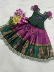 DESIGNER SILK WEAVING WORK WITH BORDER ZARI WEAVING AND EMBROIDERY CUTWORK LACE WORK KID’S TOP AND LEHENGA FESTIVE WEAR WHOLESALE PRICE ETHNIC GARMENT (7).jpg.webp