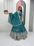 DESIGNER VICHITRA EMBROIDERY CODING SEQUENCE & THREAD WORK LEHENGA CHOLI WITH DUPATTA RAMA
