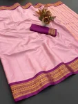 FANCY COTTON BORDER WITH CHITT PALLU WORK SAREE WITH UNSTITCHED BLOUSE FESTIVE WEAR WHOLESALE PRICE ETHNIC GARMENT (5)
