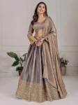 FANCY FENDY EMBROIDERY CODING SEQUENCE WORK LEHENGA CHOLI WITH DUPATTA GREY