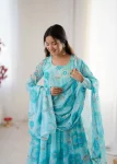 FANCY GEORGETTE FLORAL PRINT WORK GOWN BOTTOM WITH DUPATTA FESTIVE WEAR WHOLESALE PRICE ETHNIC GARMENT (9)