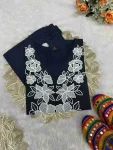 FANCY KHADI COTTON EMBROIDERY WORK TOP BOTTOM SET OFFICE WEAR WHOLESALE PRICE ETHNIC GARMENT (2)