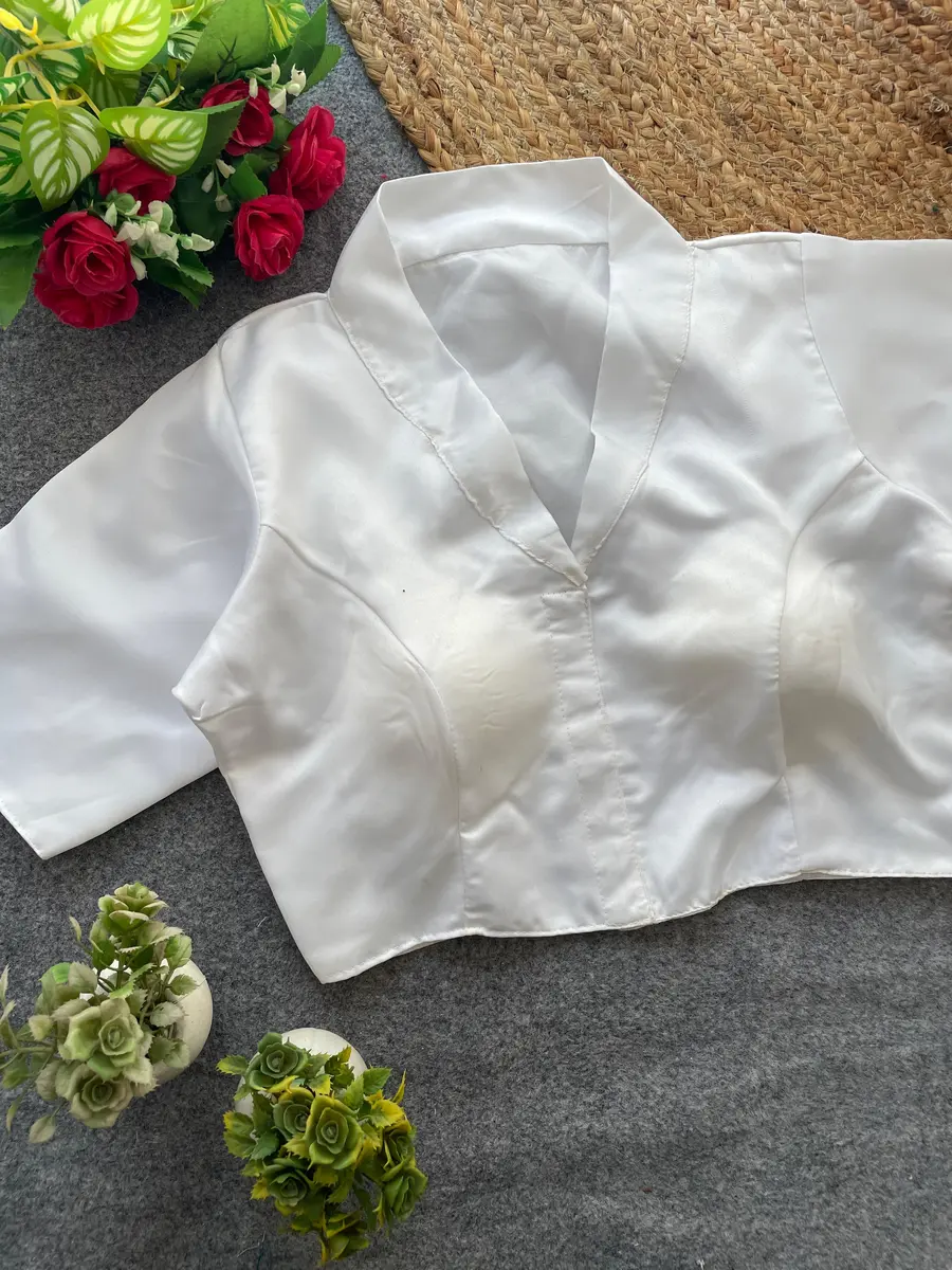 FANCY MALAI SATIN PLAIN STITCHED BLOUSE PARTY WEAR WHOLESALE PRICE ETHNIC GARMENT (5)