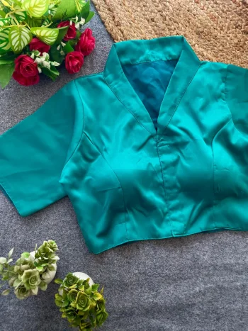 FANCY MALAI SATIN PLAIN STITCHED BLOUSE RAMA