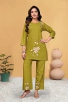 FANCY RAYON MULTI EMBROIDERY THREAD WORK CO-ORD SET OFFICE WEAR WHOLESALE PRICE ETHNIC GARMENT (12)