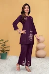 FANCY RAYON MULTI EMBROIDERY THREAD WORK CO-ORD SET OFFICE WEAR WHOLESALE PRICE ETHNIC GARMENT (10)