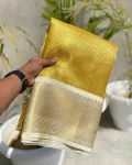 FANCY TISSUE SILK BORDER WITH GRAND RICH PALLU WORK SAREE WITH UNSTITCHED BLOUSE FESTIVE WEAR WHOLESALE PRICE ETHNIC GARMENT (2)