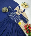 FANCY VICHITRA SILK SEQUENCE WORK GOWN WITH DUPATTA FESTIVE WEAR WHOLESALE PRICE ETHNIC GARMENT (16)