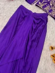 MODERN CHINON SILK EMBROIDERY SEQUENCE CODING WORK DRAPE SKIRT WITH BLOUSE PARTY WEAR WHOLESALE PRICE ETHNIC GARMENT (7)