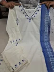 MODERN COTTON EMBROIDERY SEQUENCE WORK TOP BOTTOM WITH DUPATTA OFFICE WEAR WHOLESALE PRICE ETHNIC GARMENT (2)