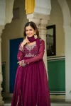MODERN FAUX BLOOMING BEADS EMBROIDERY-WORK GOWN WITH DUPATTA FESTIVE WEAR WHOLESALE PRICE ETHNIC GARMENT (6)