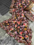 MODERN GEORGETTE DIGITAL PRINT WITH EMBRODERY SEQUENCE AND THREAD LACE BORDER WORK SAREE WITH UNSTITCHED BLOUSE FESTIVE WEAR WHOLESALE PRICE ETHNIC GARMENT (1).webp