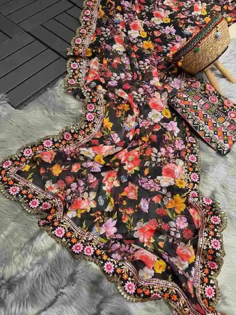 MODERN GEORGETTE DIGITAL PRINT WITH EMBRODERY SEQUENCE AND THREAD LACE BORDER WORK SAREE WITH UNSTITCHED BLOUSE FESTIVE WEAR WHOLESALE PRICE ETHNIC GARMENT (6).jpg