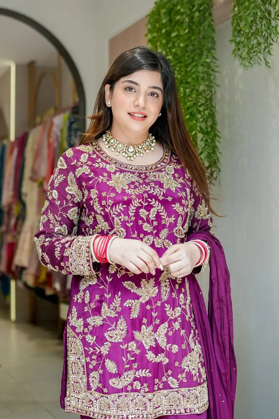 MODERN GEORGETTE MULTI-THREAD EMBROIDERY + SEQUENCE WORK TOP SHARARA WITH DUPATTA FESTIVE WEAR WHOLESALE PRICE ETHNIC GARMENT (12)