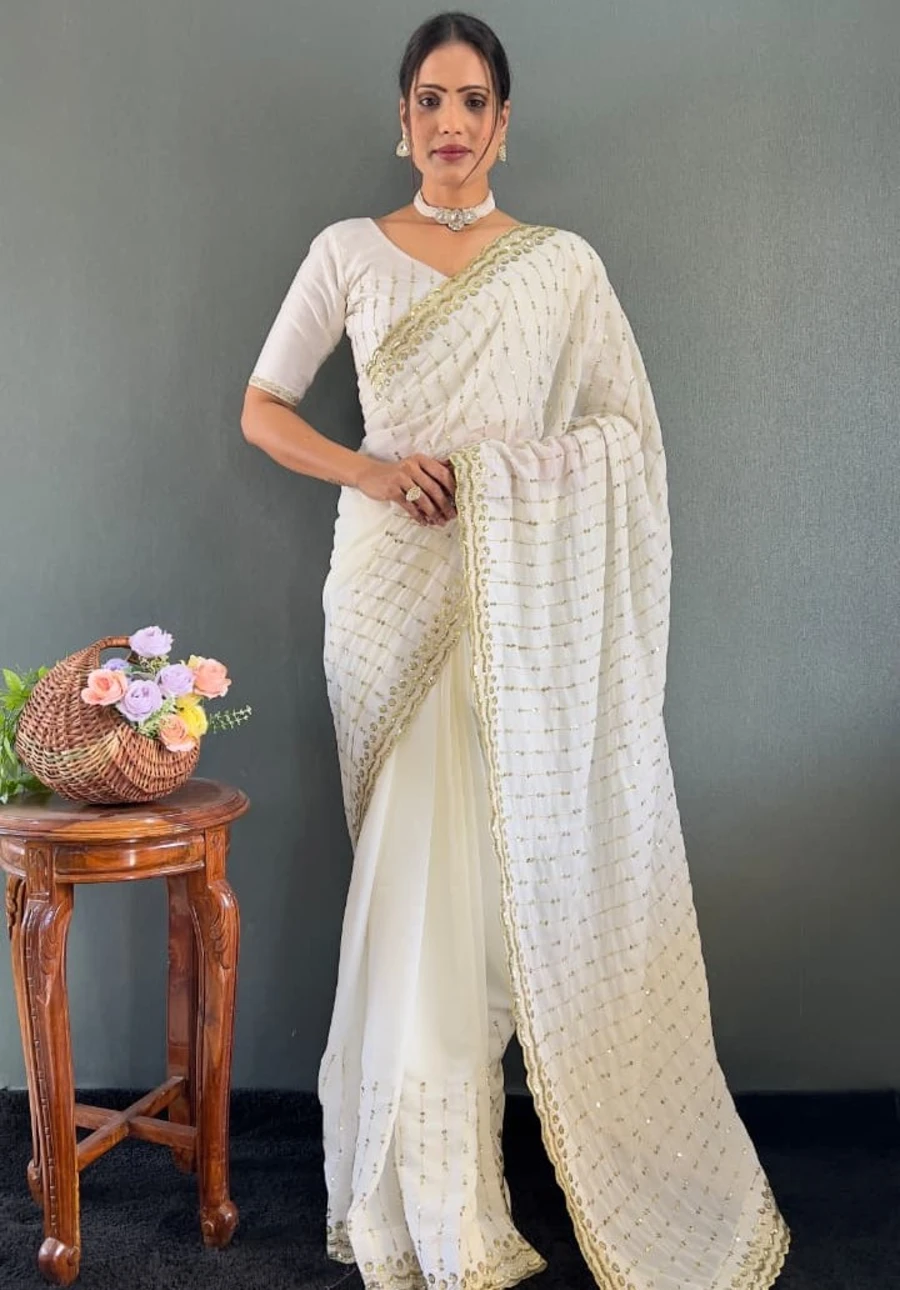 MODERN GEORGETTE SILK EMBROIDERY MULTI SEQUENCE & ARCO CUT WORK READY TO WEAR WHOLESALE PRICE ETHNIC GARMENT (3)