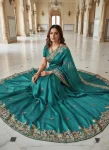 MODERN JIMMY CHOO EMBROIDERY SEQUANCE WITH CUTWORK BORDER WORK SAREE WITH UNSTITCHED BLOUSE PARTY WEAR WHOLESALE PRICE ETHNIC GARMENT (5)