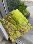 MODERN JIMMY CHOO EMBROIDERY SEQUANCE WITH CUTWORK BORDER WORK SAREE WITH UNSTITCHED BLOUSE WEDDING WEAR WHOLESALE PRICE ETHNIC GARMENT (7)